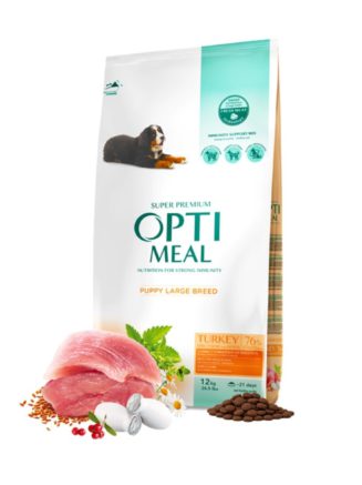 optimeal puppy large для щенков крупных пород с индейкой 12 кг