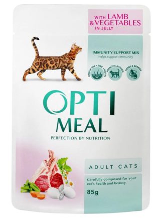 optimeal lamb vegetables с ягненком в желе для кошек 12х85 г