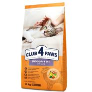 Клуб 4 Лапы premium indoor lamb 4in1 для кошек с ягненком 14 кг
