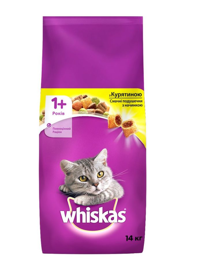 whiskas для кошек с курицей 14 кг