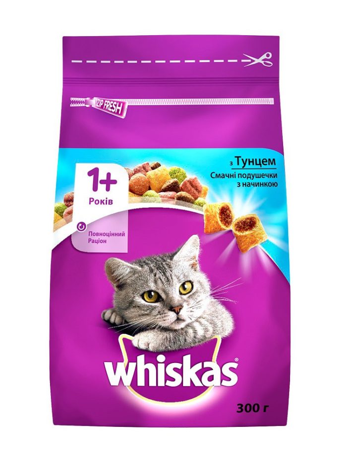 whiskas для кошек с тунцом 14 кг