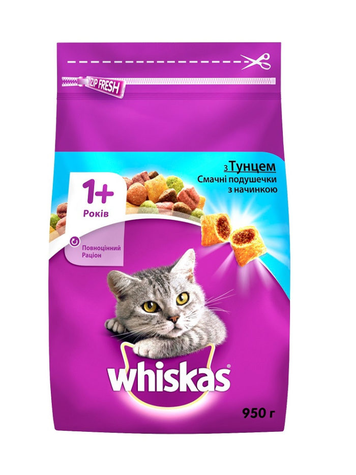 whiskas для кошек с тунцом 14 кг