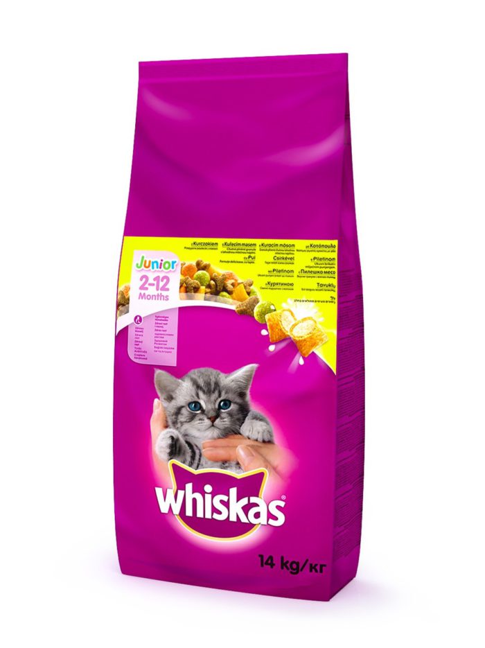 whiskas с курицей для котят 14 кг