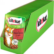 kitekat пауч для кошек с говядиной в соусе 28*85 г