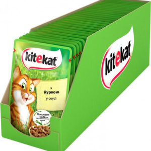 kitekat пауч для кошек с курицей в соусе 28*85 г