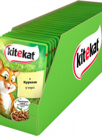 kitekat пауч для кошек с курицей в соусе 28*85 г