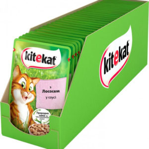 kitekat пауч для кошек с лососем в соусе 28*85 г
