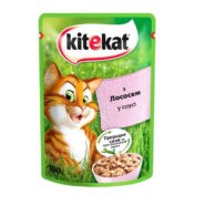 kitekat пауч для кошек с лососем в соусе 28*85 г