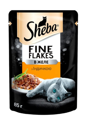 sheba slices для кошек с индейкой в желе 12*85 г