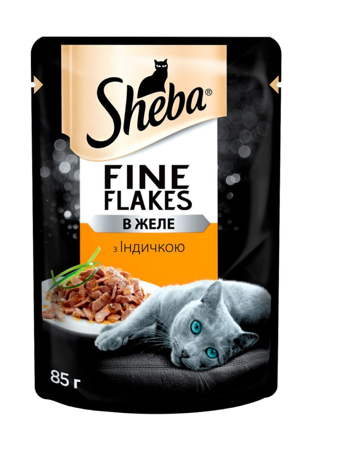 sheba slices для кошек с индейкой в желе 12*85 г