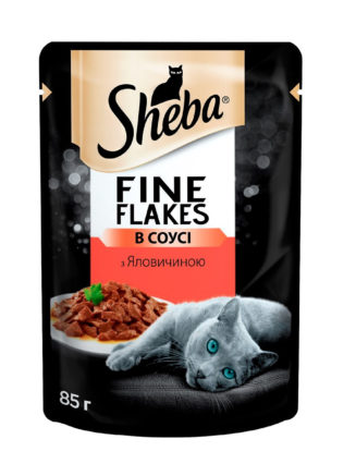 sheba slices для кошек с говядиной в соусе 12*85 г
