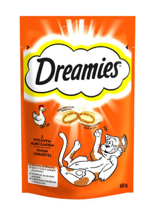 Лакомство dreamies подушечки с курицей для кошек 60 г