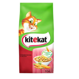 kitekat для кошек с говядиной и овощами 300 г