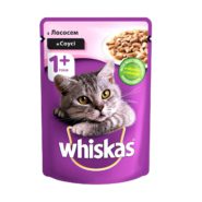 whiskas пауч для кошек с лососем в соусе 28*85 г