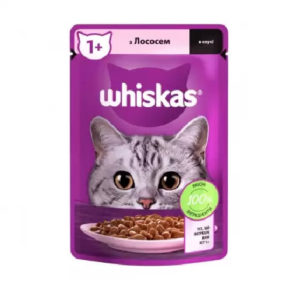 whiskas пауч для кошек с лососем в соусе 28*85 г