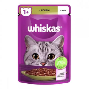 whiskas пауч для кошек с ягненком в желе 28*85 г