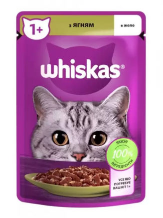 whiskas пауч для кошек с ягненком в желе 28*85 г
