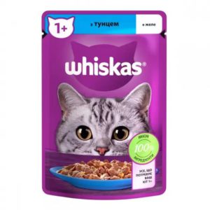whiskas пауч для кошек с тунцом в желе 28*85 г
