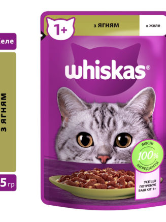 whiskas пауч для кошек с ягненком в желе 28*85 г