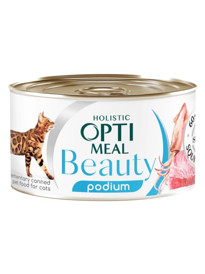 optimeal beauty podium Полосатый тунец в соусе с кольцами кальмаров 70г
