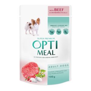 optimeal beef cranberry in jelly для собак с говядиной и клюквой в желе 12x100г