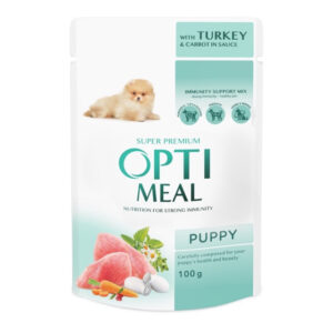 optimeal puppy turkey & carrot in sauce для щенков с индейкой и морковью в соусе 12x100г