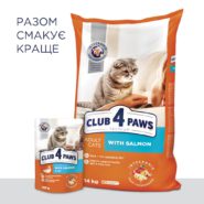 Клуб 4 Лапы premium salmon для кошек с лососем 14 кг