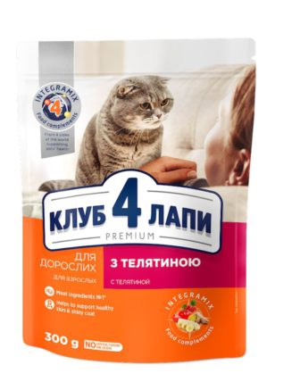 Клуб 4 Лапы premium veal для кошек с телятиной 300 г