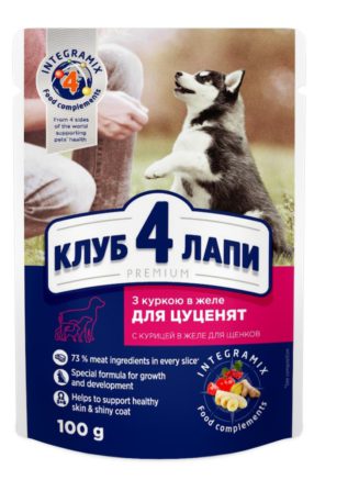 Клуб 4 Лапы premium puppies chicken с курицей в желе для щенков 24х100 г