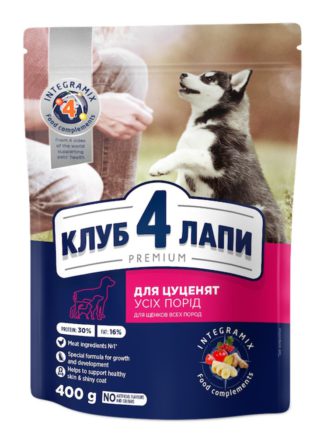 Клуб 4 Лапы premium puppies all breeds для щенков с курицей 400 г
