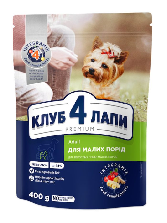 Клуб 4 Лапы premium small для собак с курицей 400 г