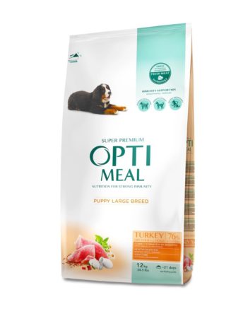 optimeal puppy large для щенков крупных пород с индейкой 12 кг