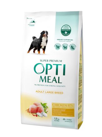 optimeal maxi для собак крупных пород с курицей 1.5 кг