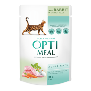 optimeal rabbit carrot jelly с кроликом в морковном желе для кошек 12х85 г