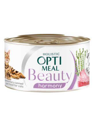 optimeal beauty harmony с полосатым тунцом и морскими водорослями в желе 70г