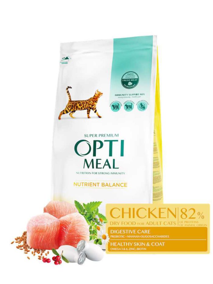 optimeal chicken для кошек с мясом курицы 4 кг