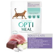 optimeal hairball control duck liver для кошек с уткой 12х85 г