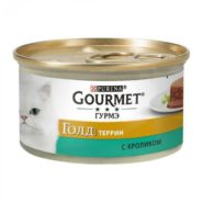 gourmet gold для кошек с кроликом, кусочки в паштете 24x85 г