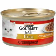 gourmet gold Кусочки для кошек с говядиной в соусе 24x85 г