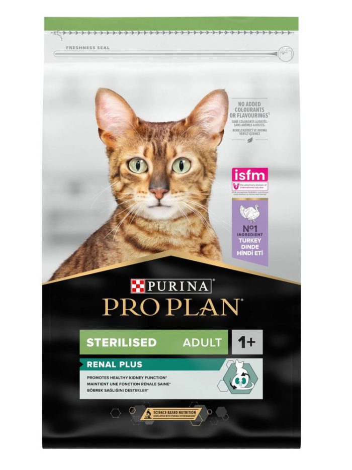 purina pro plan cat adult sterilised renal plus turkey для стерилизованных кошек с индейкой 10 кг