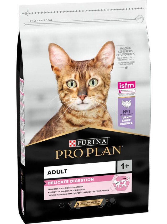 purina pro plan cat adult delicate digestion turkey для кошек c индейкой 10 кг