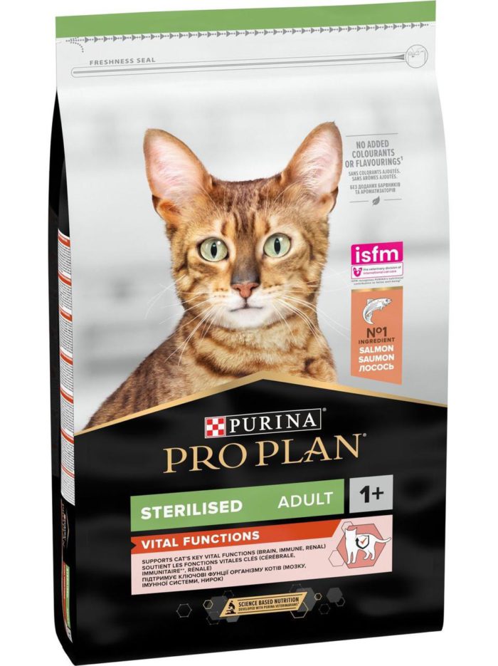 purina pro plan cat sterilised vital functions salmon для кошек стерилизованных с лососем 1.5 кг