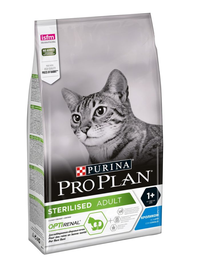purina pro plan cat sterilised renal plus rabbit для стерилизованных кошек с кроликом 1.5 кг