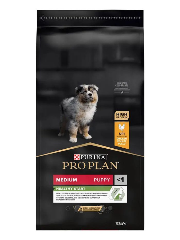 purina pro plan puppy medium healthy start для щенков с курицей 12 кг