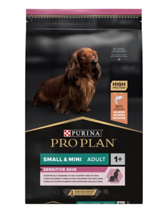 purina pro plan dog adult small & mini sensitive skin для собак с лососем 7 кг