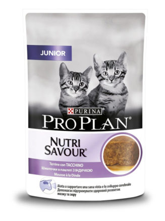 purina pro plan junior nutrisavour паштет с индейкой для котят 24х85 г