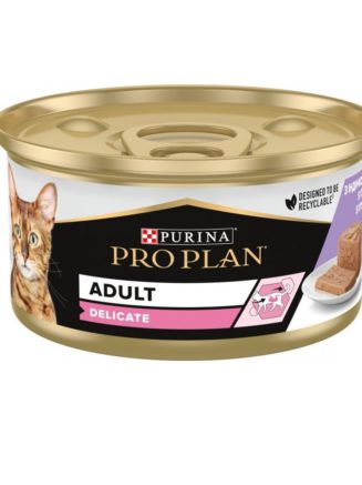 purina pro plan delicate turkey паштет с индейкой для кошек 24*85 г
