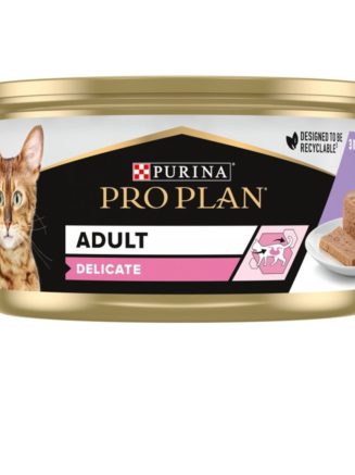 purina pro plan delicate turkey паштет с индейкой для кошек 24*85 г