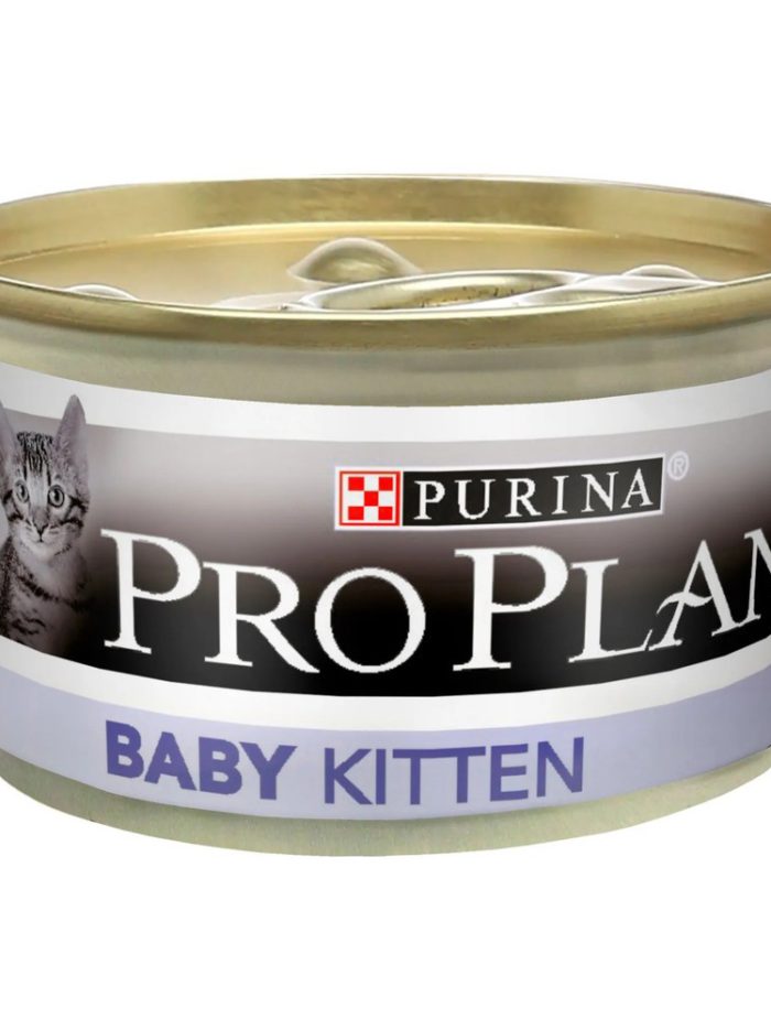 purina pro plan baby kitten нежный мусс с курицей для котят 85 г
