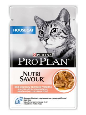 purina pro plan housecat nutrisavour Кусочки с лососем для кошек 85 г